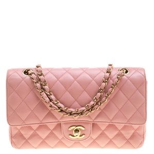 Chanel Pink Caviar Medium Classic Flap Bag- Gold HW
